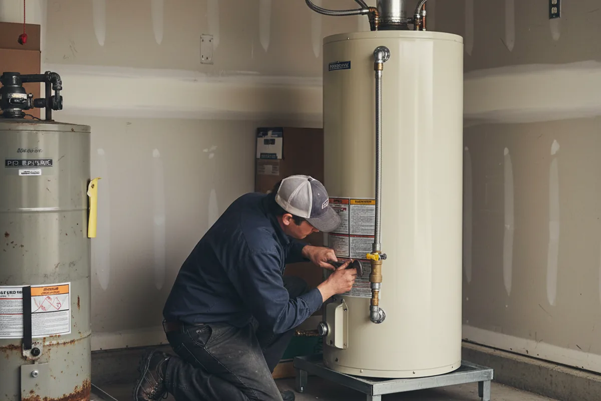Water heater and shutoff valve replacement in Vincennes